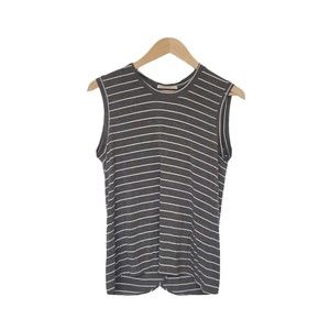 Marine Layer Sz Small Gray Striped Open Tulip Back Modal Tank Top